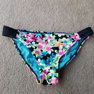 Sexy Black Floral Bikini Bottom California Waves